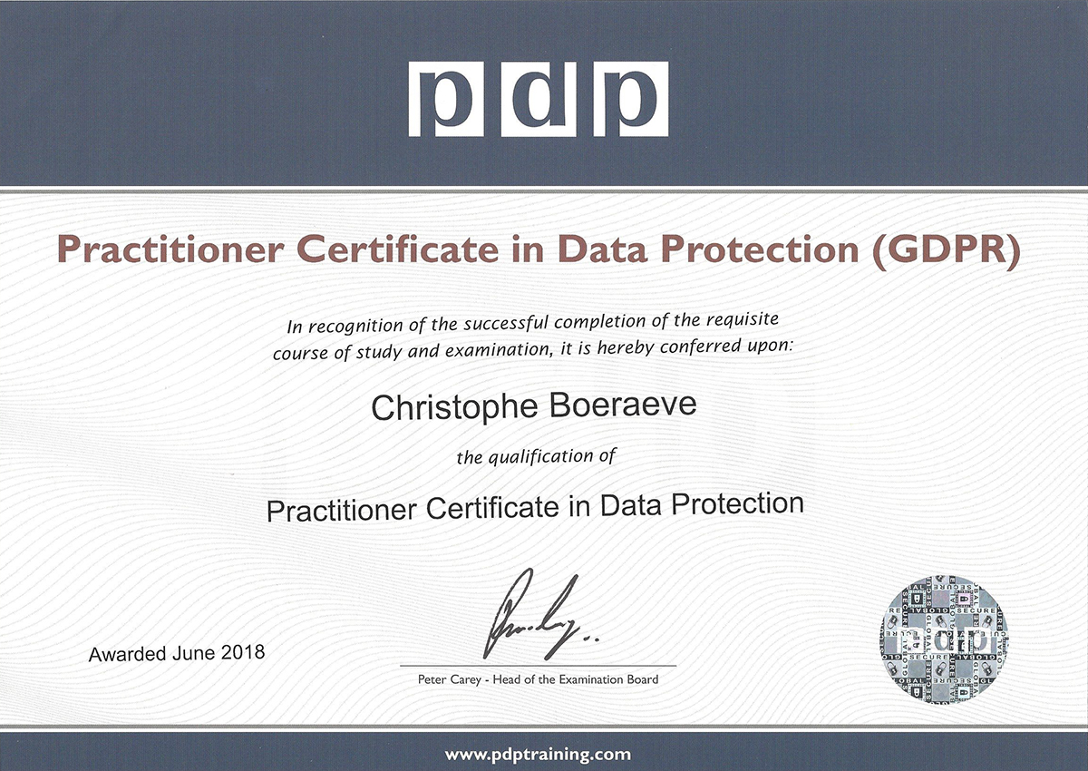 PDP practitioner certificate in data protection